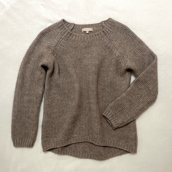 Italian Benedetta B. Taupe Alpaca Wool Scoop Neck Pullover Sweater - Picture 3 of 12